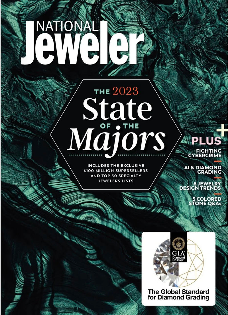 Magazine cover titled National Jeweler: The 2023 State of the Majors.