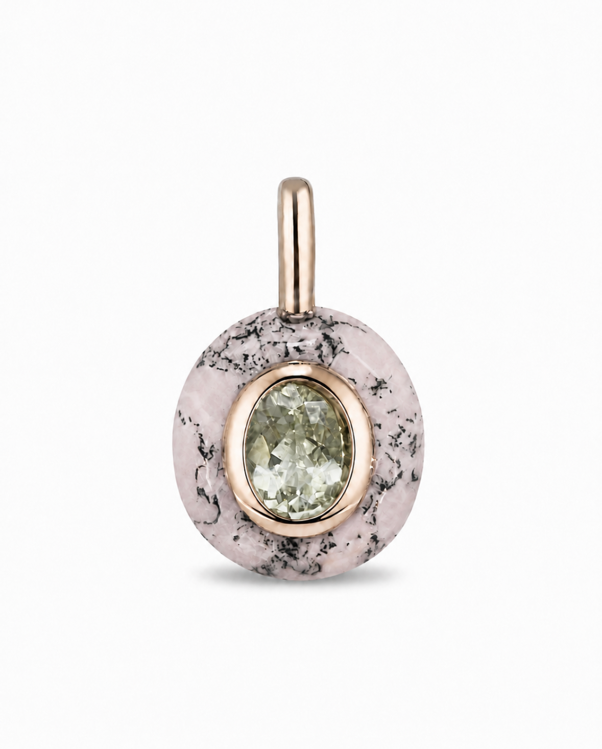 Floret Oval Stone Pendant